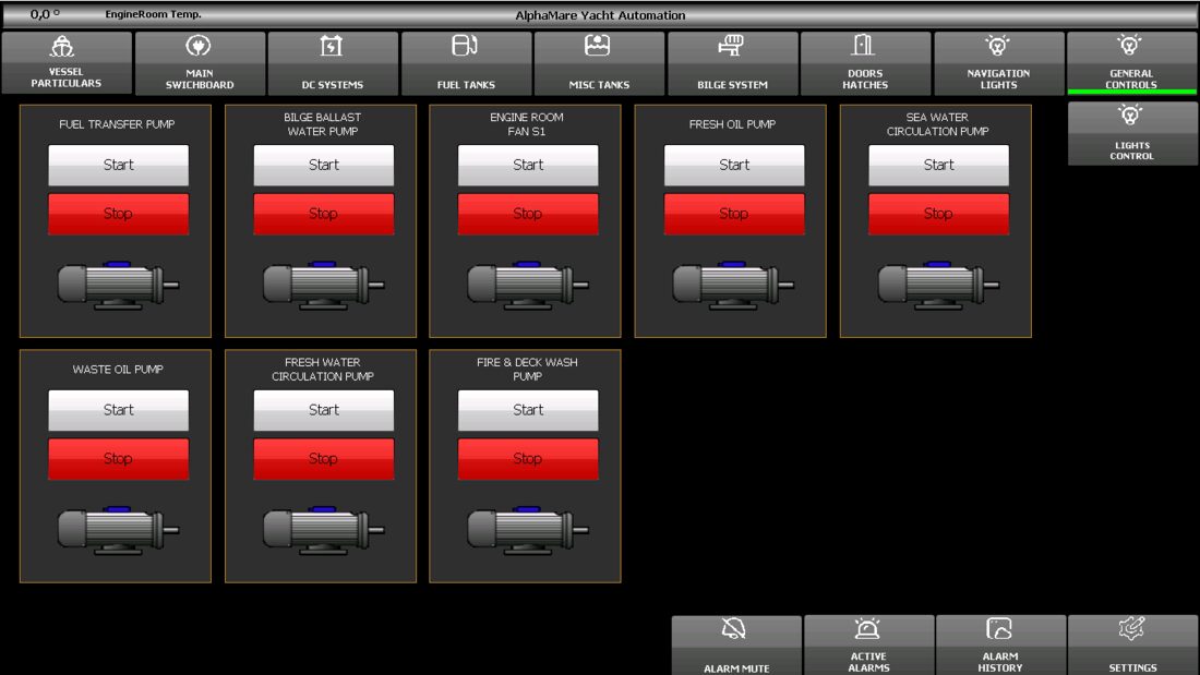 General Controls — M/Y Jasmin AMS System