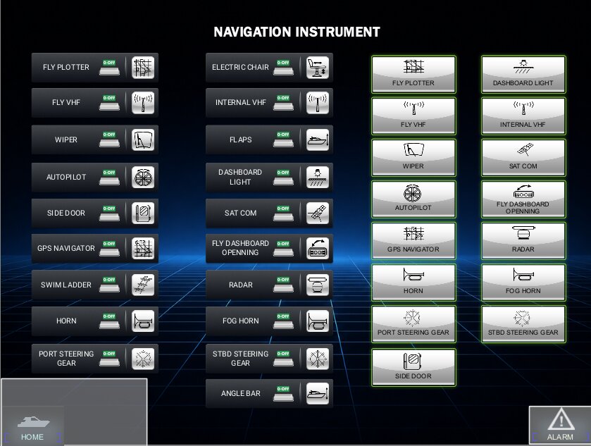 Navigation Equipment Control — Ferretti F890 Automation System