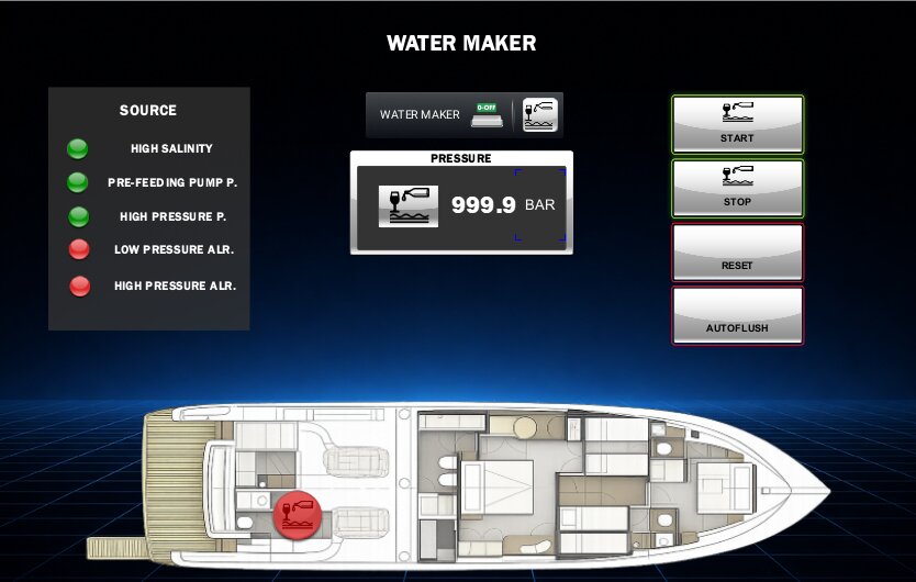 Watermaker Kontrolü — Ferretti F720 Otomasyon Sistemi